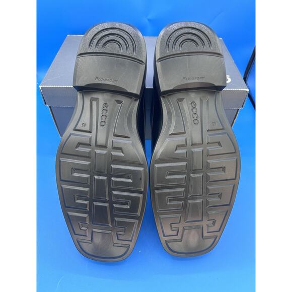 Ecco Men’s EU 45/US 11 Black Leather Timeless Square Toe Oxford Tie Shoe NEW - Picture 5 of 9